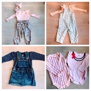 Lot of girls fall outfits size 12-18 months Old Navy Jumper Overalls Onesies